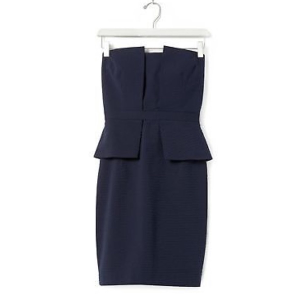 BR Navy Seersucker Cocktail Dress